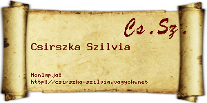 Csirszka Szilvia névjegykártya