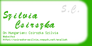 szilvia csirszka business card